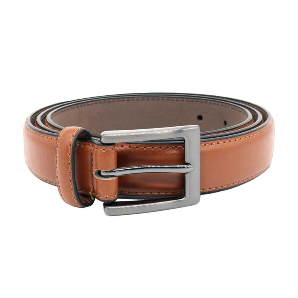 Duke Mens D555 Anthony Stitched Leather Square Buckle Belt / Tan
